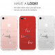 KW iPhone SE 2022 / SE 2020 / 7 / 8 Θήκη Σιλικόνης TPU Design Live Laugh Love - Silver / Διάφανη - 46227.20