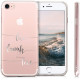KW iPhone SE 2022 / SE 2020 / 7 / 8 Θήκη Σιλικόνης TPU Design Live Laugh Love - Silver / Διάφανη - 46227.20