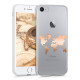 KW iPhone SE 2022 / SE 2020 / 7 / 8 Θήκη Σιλικόνης TPU Design Travel Outline - Rose Gold - Διάφανη - 39459.09