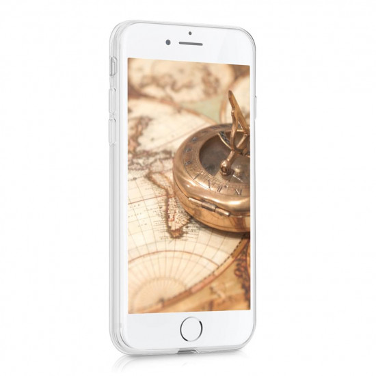 KW iPhone SE 2022 / SE 2020 / 7 / 8 Θήκη Σιλικόνης TPU Design Travel Outline - Rose Gold - Διάφανη - 39459.09