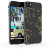 KW iPhone SE 2022 / SE 2020 / 7 / 8 Θήκη Σιλικόνης TPU Design Travel and Explore - Gold - Διάφανη - 51618.10