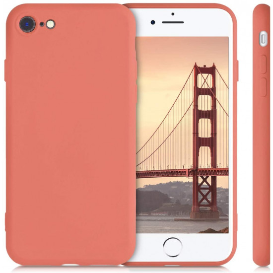 KW iPhone SE 2022 / SE 2020 / 7 / 8 Θήκη Σιλικόνης Rubberized TPU - Neon Coral - 49979.103