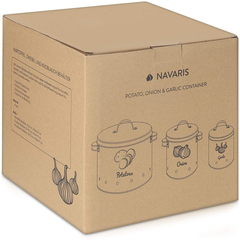 Navaris Σετ με 3 Δοχεία Αποθήκευσης Λαχανικών - Cream - 51525.01.16 Navaris Σετ με 3 Δοχεία Αποθήκευσης Λαχανικών - Cream - 51525.01.16