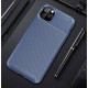 OEM iPhone 12 Pro Max Θήκη Σιλικόνης TPU Beatles Carbon Fiber - Blue