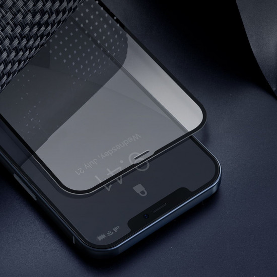 Baseus Curved-Screen iPhone 12 / iPhone 12 Pro 0.23mm Full Screen Αντιχαρακτικό Γυαλί Οθόνης - 2 Τεμάχια - Black - SGAPIPH61P-PE01