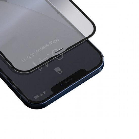 Baseus Curved-Screen iPhone 12 Pro Max 0.23mm Full Screen Αντιχαρακτικό Γυαλί Οθόνης - 2 Τεμάχια - Black - SGAPIPH67N-PE01