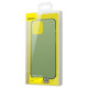 Baseus iPhone 12 Pro Max Frosted Glass Θήκη με Πλαίσιο Σιλικόνης και Όψη Γυαλιού Tempered Glass - Green - WIAPIPH67N-WS06