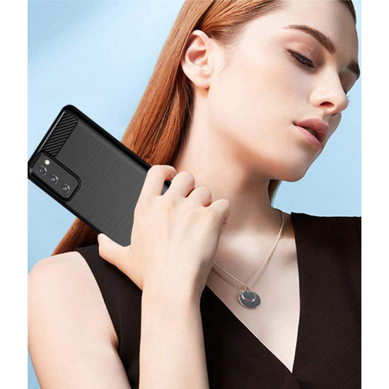 OEM Samsung Galaxy Note 20 Θήκη Rugged Carbon TPU - Black