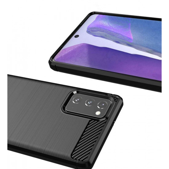 OEM Samsung Galaxy Note 20 Θήκη Rugged Carbon TPU - Black
