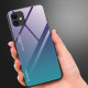 OEM iPhone 12 / iPhone 12 Pro Θήκη με Πλαίσιο Σιλικόνης και Όψη Γυαλιού Tempered Glass - Green - Purple