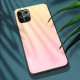 OEM iPhone 12 Pro Max Θήκη με Πλαίσιο Σιλικόνης και Όψη Γυαλιού Tempered Glass - Pink - Gold