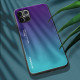 OEM iPhone 12 Pro Max Θήκη με Πλαίσιο Σιλικόνης και Όψη Γυαλιού Tempered Glass - Green - Purple