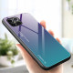 OEM iPhone 12 Pro Max Θήκη με Πλαίσιο Σιλικόνης και Όψη Γυαλιού Tempered Glass - Green - Purple