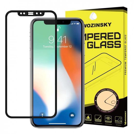 Wozinsky iPhone 12 mini 9H Case Friendly Full Screen Full Glue Tempered Glass Αντιχαρακτικό Γυαλί Οθόνης - Black