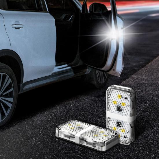 Baseus Car Door Open Warning LED Light - Προειδοποιητικό Φως Ανοίγματος Πόρτας Αυτοκινήτου - 2 Τεμάχια - White - CRFZD-02