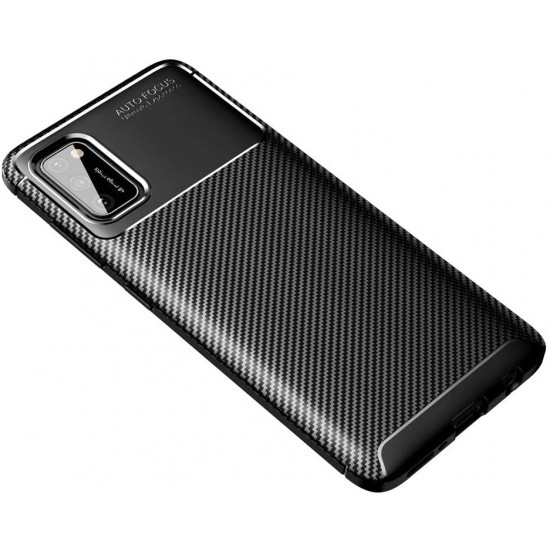 OEM Samsung Galaxy A41 Θήκη Σιλικόνης TPU Beatles Carbon Fiber - Black