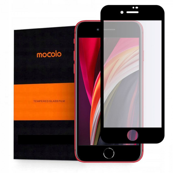 Mocolo iPhone SE 2022 / SE 2020 / 7 / 8 TG+ 0.3mm 2.5D 9H Full Screen Full Glue Tempered Glass Αντιχαρακτικό Γυαλί Οθόνης - Black