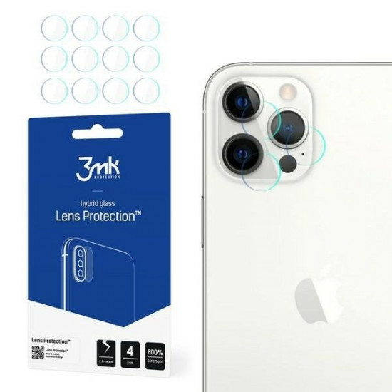 3MK iPhone 12 Pro Max Αντιχαρακτικό Γυαλί για την Κάμερα - 4 Τεμάχια - Διάφανο