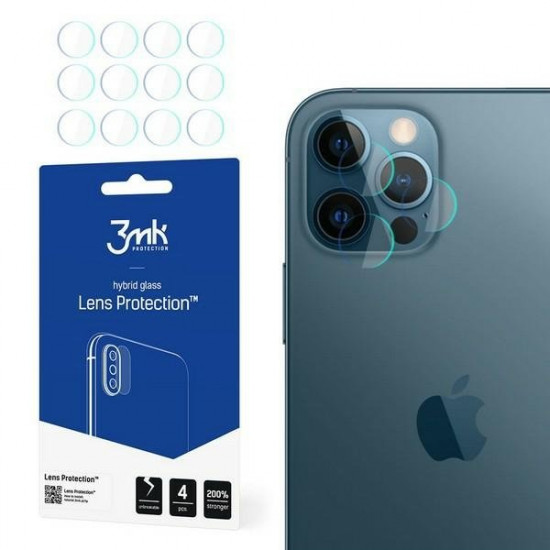 3MK iPhone 12 Pro Αντιχαρακτικό Γυαλί για την Κάμερα - 4 Τεμάχια - Διάφανο