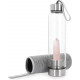 Navaris Γυάλινο Μπουκάλι Νερού με Ροζ Χαλαζία και Θήκη - BPA FREE - 500ml - Light Pink - 52324.2.01