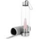 Navaris Γυάλινο Μπουκάλι Νερού με Ροζ Χαλαζία και Θήκη - BPA FREE - 500ml - Light Pink - 52324.2.01