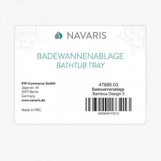 Navaris Wooden Bath Tray Rack Ξύλινη Βάση για τη Μπανιέρα με Πτυσσόμενα Πόδια - White - 47685.03
