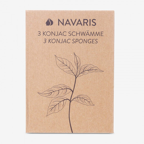 Navaris Set of Konjac Sponges Σετ με 3 Σφουγγάρια Καθαρισμού Προσώπου και Σώματος - Old Rose - 49124.10