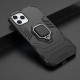 OEM iPhone 12 / iPhone 12 Pro Rugged Armor Σκληρή Θήκη Υψηλής Προστασίας με Πλαίσιο Σιλικόνης και Δαχτυλίδι Συγκράτησης - Black