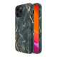 Kingxbar iPhone 12 Pro Max Σκληρή Θήκη - Marble - Black