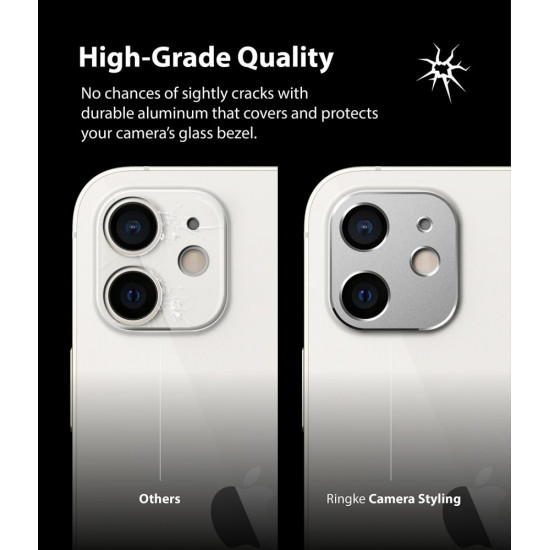 Ringke iPhone 12 Camera Styling Μεταλλικό Προστατευτικό για την Κάμερα - Silver