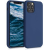 KW iPhone 12 / iPhone 12 Pro Θήκη Σιλικόνης Rubber TPU - Navy Blue - 52641.116