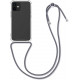 KW iPhone 12 / iPhone 12 Pro Θήκη Σιλικόνης TPU με Λουράκι - Διάφανη / Grey - 52730.22