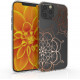 KW iPhone 12 / iPhone 12 Pro Θήκη Σιλικόνης TPU Design Flower Twins - Διάφανη / Rose Gold - 53035.07