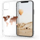 KW iPhone 12 Pro Max Θήκη Σιλικόνης TPU Design Travel Outline - Διάφανη / Rose Gold - 53037.01