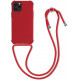 KW iPhone 12 / iPhone 12 Pro Θήκη Σιλικόνης TPU με Λουράκι - Red Matte - 53840.09
