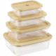 Navaris Glass Food Containers Σετ με 4 Γυάλινα Δοχεία Φαγητού - BPA Free - 49613.04.01