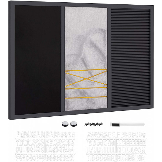 Navaris Combination Whiteboard - Πίνακας Ανακοινώσεων - 60 x 40cm - Black - 53028.01.6