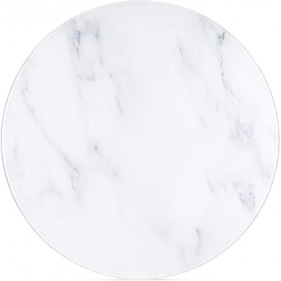 Navaris Στρόγγυλος Μαγνητικός Γυάλινος Πίνακας - 50cm - Design White Marble - 53030.01.16