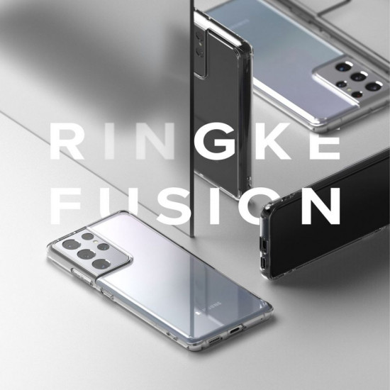 Ringke Samsung Galaxy S21 Ultra Fusion Σκληρή Θήκη με Πλαίσιο Σιλικόνης - Διάφανη