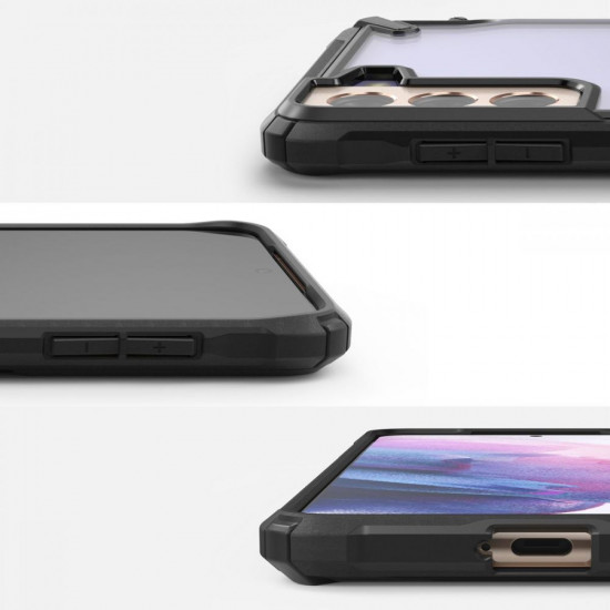 Ringke Samsung Galaxy S21 Fusion X Σκληρή Θήκη με Πλαίσιο Σιλικόνης - Black - Διάφανη
