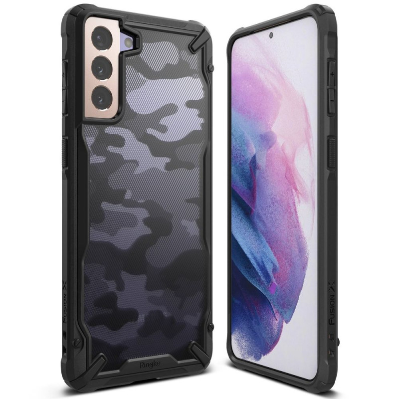 Ringke Samsung Galaxy S21 Plus Fusion X Σκληρή Θήκη με Πλαίσιο Σιλικόνης - Black - Camo