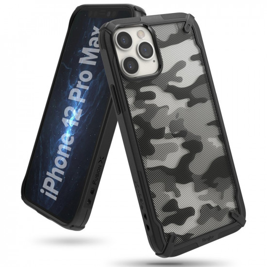 Ringke iPhone 12 Pro Max Fusion X Σκληρή Θήκη με Πλαίσιο Σιλικόνης - Black - Camo