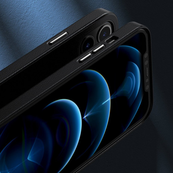 Baseus iPhone 12 Pro Max Magnetic Leather Θήκη με Επένδυση Συνθετικού Δέρματος - Black