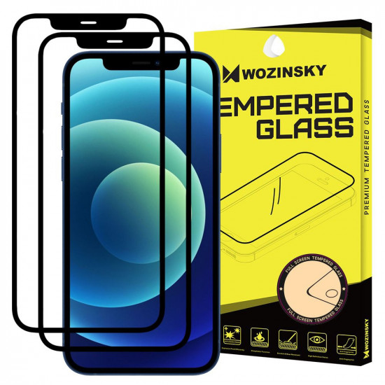 Wozinsky iPhone 11 / iPhone XR 9H Case Friendly Full Screen Full Glue Tempered Glass Αντιχαρακτικό Γυαλί Οθόνης - 2 Τεμάχια - Black