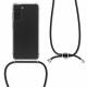KW Samsung Galaxy S21 Θήκη Σιλικόνης TPU με Λουράκι - Διάφανη / Black - 54062.01