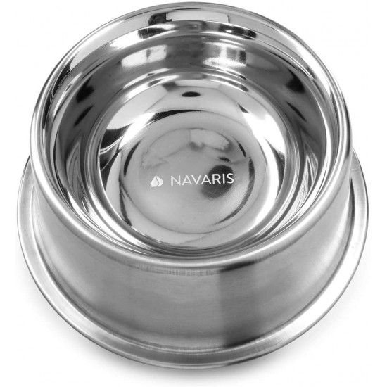 Navaris Stainless Steel Cooling Bowl - Ανοξείδωτο Μπολ Ψύξης Φαγητού και Νερού για Κατοικίδια - Silver - 46949.2