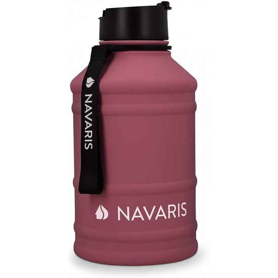 Navaris Μπουκάλι Νερού από Ανοξείδωτο Ατσάλι - BPA Free - 2.2 L - Bordeaux - 51084.26
