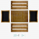 Navaris Ξύλινο Κουτί Αποθήκευσης με Πίνακα Κιμωλίας - Dark Brown - 53026.01.05