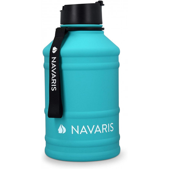 Navaris Μπουκάλι Νερού από Ανοξείδωτο Ατσάλι - BPA Free - 2.2 L - Turquoise - 51084.37