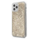 Guess iPhone 12 / iPhone 12 Pro - 4G Liquid Glitter Σκληρή Θήκη με Πλαίσιο Σιλικόνης - Gold - GUHCP12MLG4GSLG